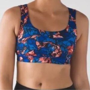 Lululemon Energy Bra (Exhale) Mini Paint Storm Harbor Blue Multi - Size 4